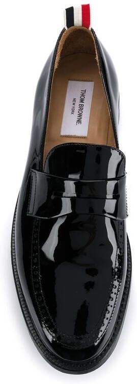 Thom Browne Gelakte loafers Zwart