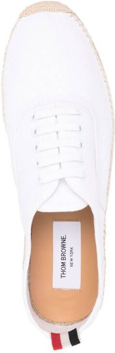 Thom Browne Heritage sneakers met jute zool Wit