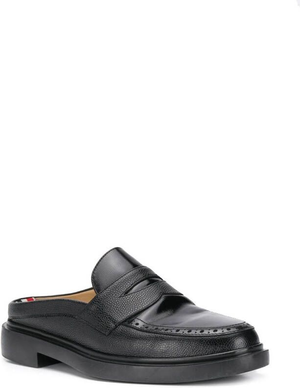 Thom Browne Loafers van bewerkt leer Zwart