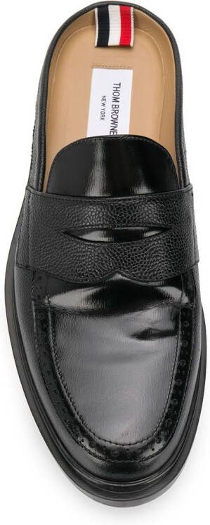 Thom Browne Loafers van bewerkt leer Zwart