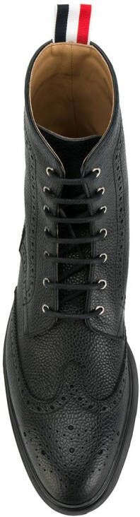 Thom Browne Wingtip brogue enkellaarzen Zwart