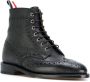Thom Browne Wingtip Brogue Boot With Leather Sole In Black Pebble Grain Zwart - Thumbnail 2