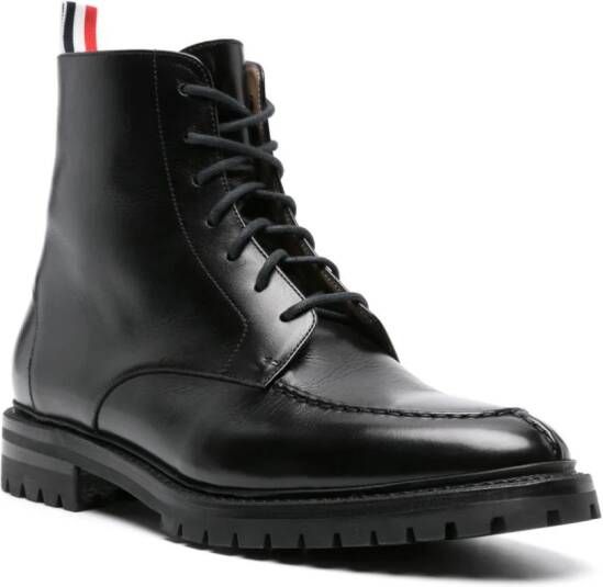 Thom Browne Wingtip leren laarzen Zwart