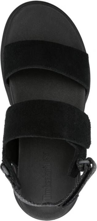 Timberland Suède sandalen met logo-reliëf Zwart
