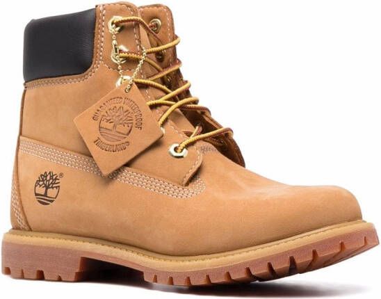 Timberland Enkellaarzen met veters Beige