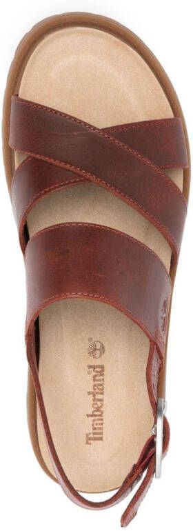 Timberland Leren sandalen met logo-reliëf Rood