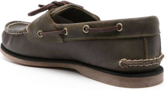 Timberland Leren bootschoenen met logo-reliëf Groen
