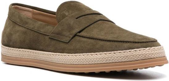 Tod's Suède loafers Groen