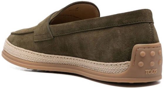 Tod's Suède loafers Groen