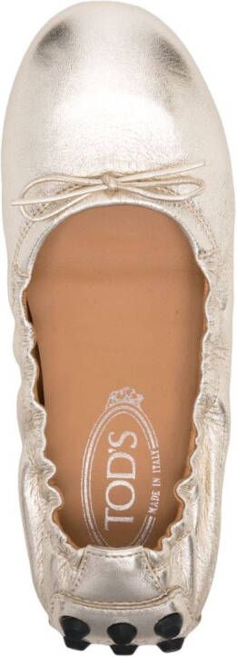 Tod's Bubble leren ballerina's Goud