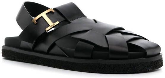 Tod's Cage leren sandalen Zwart