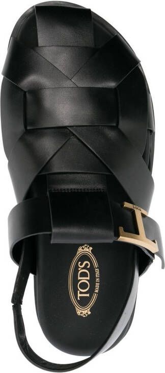 Tod's Cage leren sandalen Zwart