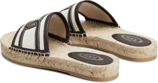 Tod's Catena slippers met geborduurd logo Wit