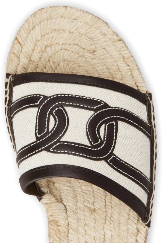 Tod's Catena slippers met geborduurd logo Wit