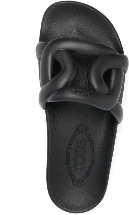 Tod's Slippers met logo Zwart