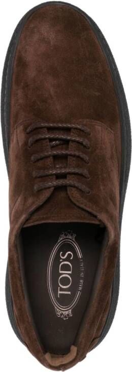 Tod's Derby schoenen met geborduurd logo Bruin