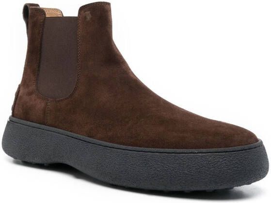 Tod's Enkellaarzen met plateauzool Bruin