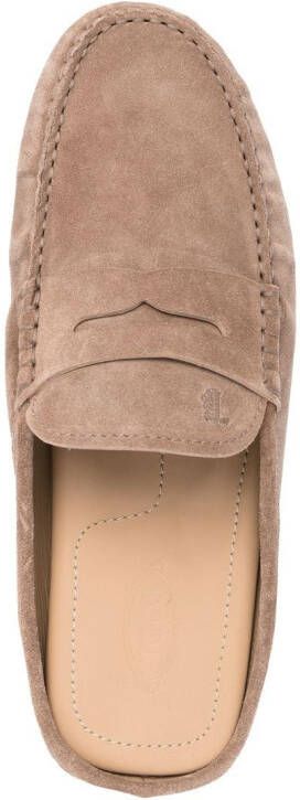 Tod's Gommino Bubble suède muiltjes Beige