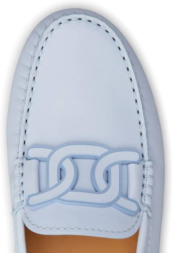 Tod's Gommino loafers met kettingpatroon Blauw