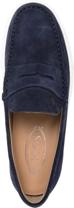 Tod's Gommino suède loafers Blauw