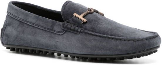 Tod's Gommino suède loafers Blauw