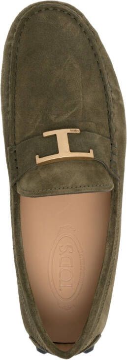 Tod's Gommino suède loafers Groen