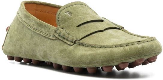 Tod's Gommino suède loafers Groen