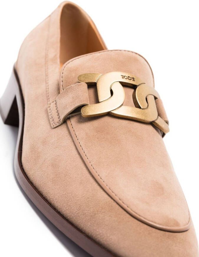 Tod's Kate loafers met schakelketting Beige