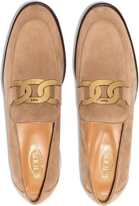 Tod's Kate loafers met schakelketting Beige