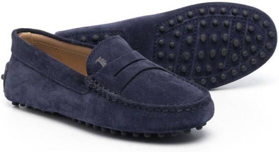 Tod's Kids Loafers met geborduurd logo Blauw