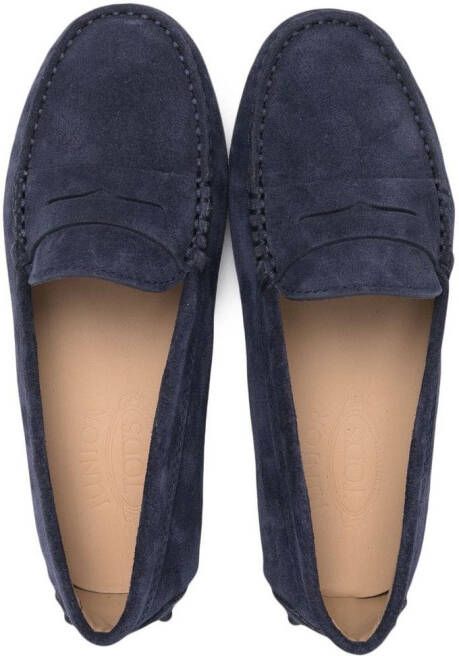 Tod's Kids Loafers met geborduurd logo Blauw