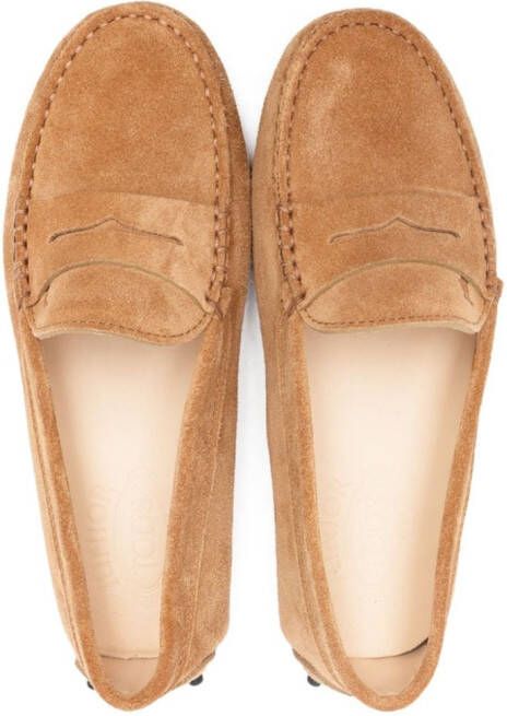 Tod's Kids Loafers met logo-reliëf Bruin