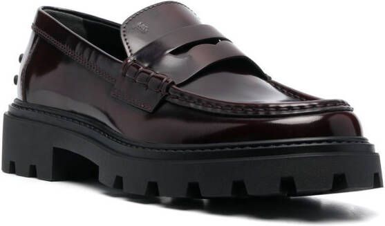 Tod's Lakleren loafers Rood