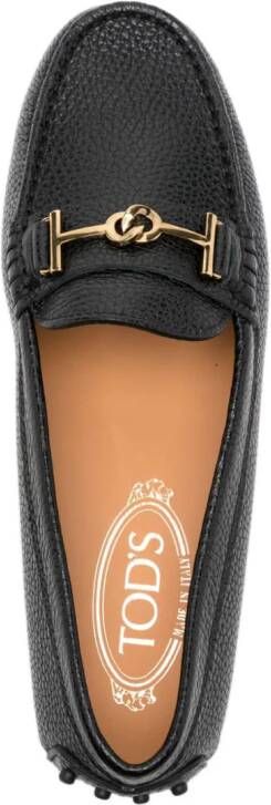 Tod's Leren loafers met logoplakkaat Zwart