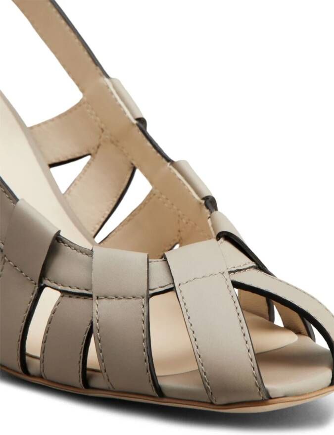 Tod's Leren pumps met uitgesneden details Beige