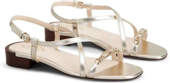 Tod's Leren sandalen met logoplakkaat Goud