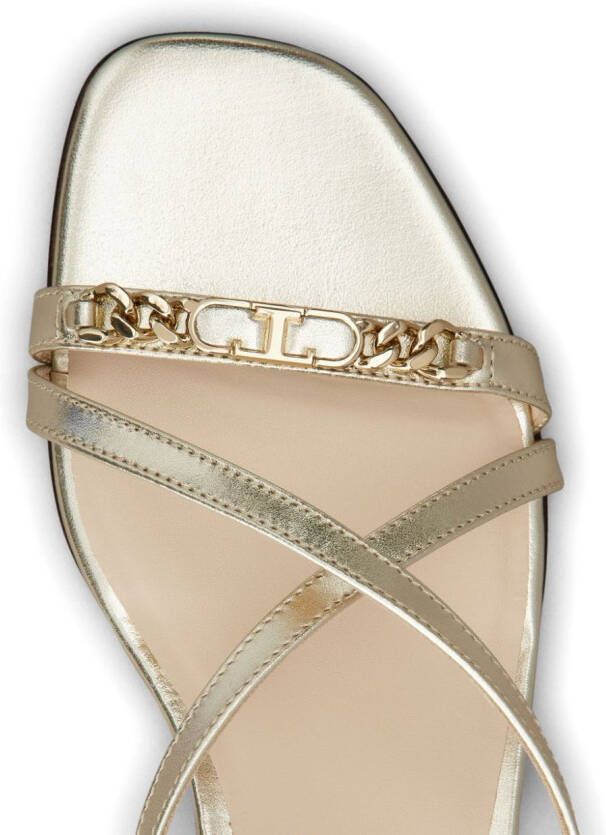 Tod's Leren sandalen met logoplakkaat Goud