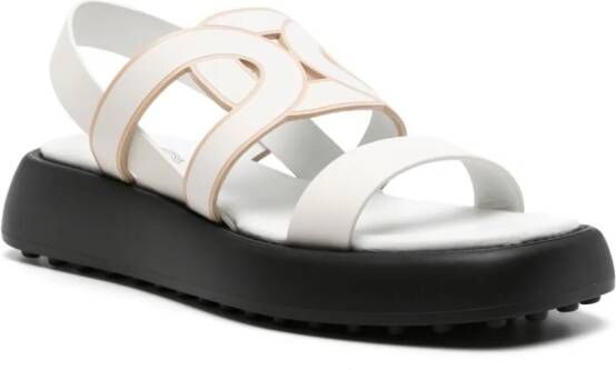 Tod's Leren sandalen met uitgesneden details Wit