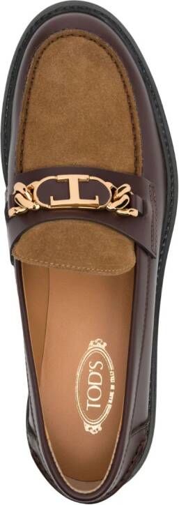 Tod's Loafers met logoplakkaat Bruin