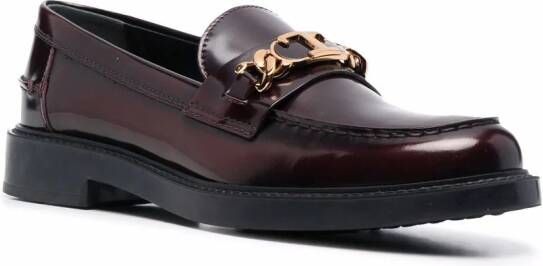 Tod's Loafers met logoplakkaat Rood