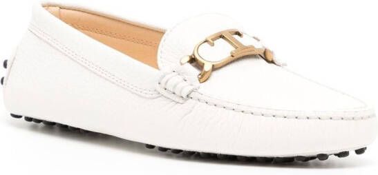 Tod's Loafers met logoplakkaat Wit