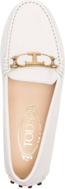 Tod's Loafers met logoplakkaat Wit