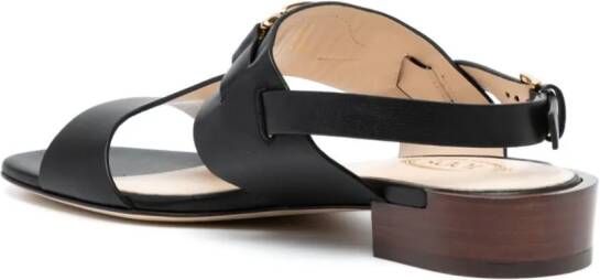 Tod's Leren sandalen met logoplakkaat Zwart