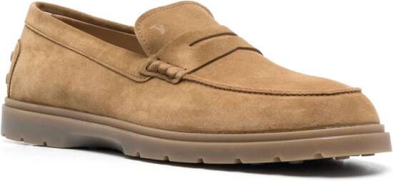 Tod's Paraiso loafers met stiksel Bruin