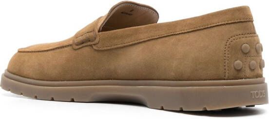 Tod's Paraiso loafers met stiksel Bruin
