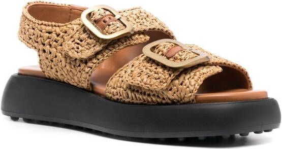 Tod's Raffia sandalen Bruin