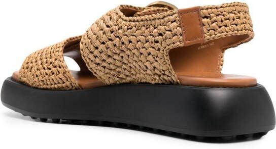 Tod's Raffia sandalen Bruin