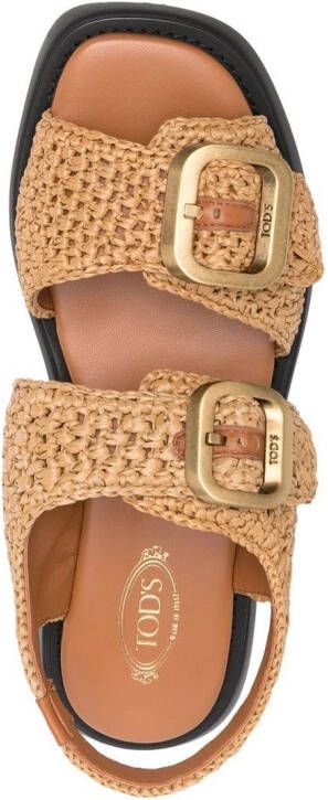 Tod's Raffia sandalen Bruin