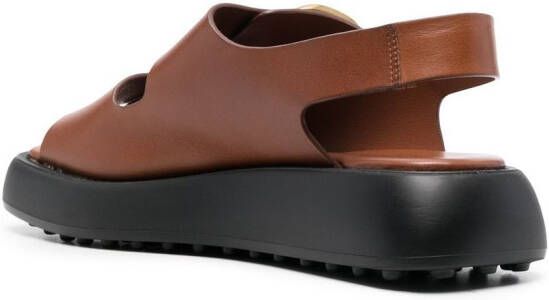 Tod's Gomma leren sandalen Bruin