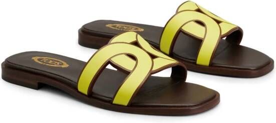 Tod's Sandalen met logoband Geel